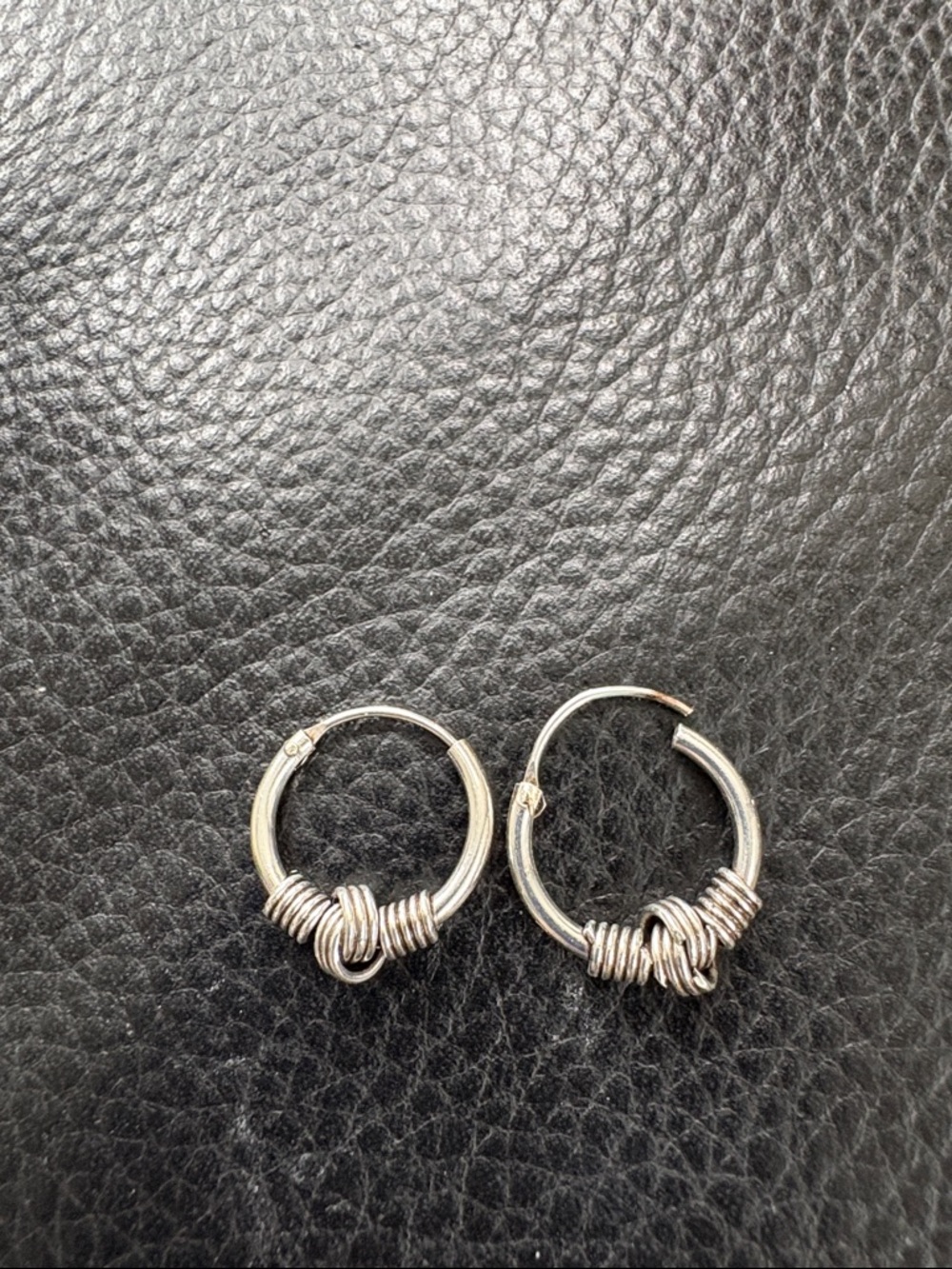 Sterling Silver Knot Hoop Earrings - - Picture 6 of 7